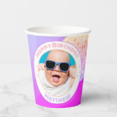 Gobelets En Papier Retro Funky 80s 90s Disco Happy Birthday Photo (Recto)