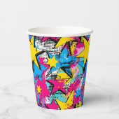 Gobelets En Papier Retro Funky Abstrait Comic Pop Motif (Verso)