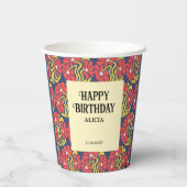 Gobelets En Papier Retro Funky Super Trippy Daisy Floral Anniversaire (Verso)