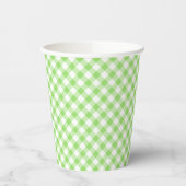 Gobelets En Papier Retro Gingham Spring Green (Gauche)
