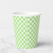 Gobelets En Papier Retro Gingham Spring Green (Droite)