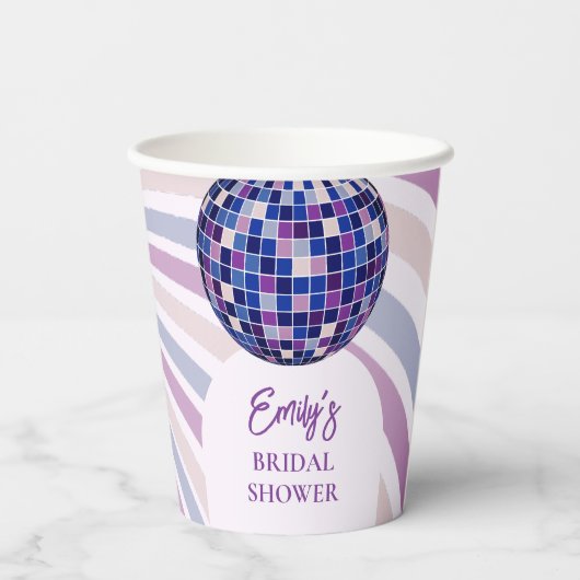 Gobelets En Papier Retro Groovy Disco Bridal Shower (Verso)