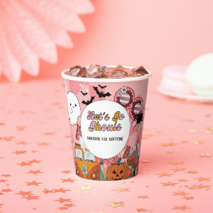 Gobelets En Papier Retro Grooy Allons au ghoul Halloween Anniversaire