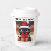Gobelets En Papier Retro Holiday Mocha Funny Cat Christmas Coffee (Recto)