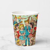 Gobelets En Papier Retro Kids Party Comics (Verso)