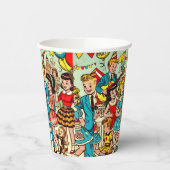 Gobelets En Papier Retro Kids Party Comics (Gauche)