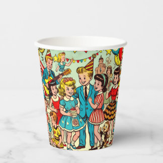 Gobelets En Papier Retro Kids Party Comics