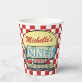 Gobelets En Papier Retro les années 50 Diner Sock Hop Anniversaire Th (Recto)
