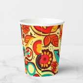 Gobelets En Papier Retro les années 70 Super Automne Éléments Motif (Droite)