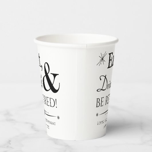 Gobelets En Papier Retro Manger Boire et être Retraité Retraite (Droite)