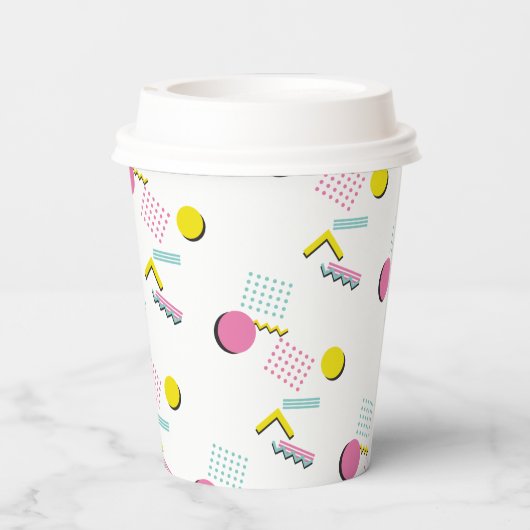 Gobelets En Papier Retro Memphis Motif des années 90 Theme Party (Verso)