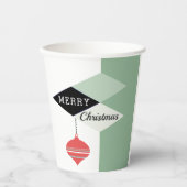 Gobelets En Papier Retro Mi-Siècle moderne Noël vacances (Recto)