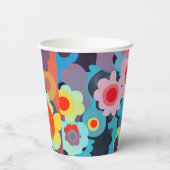 Gobelets En Papier Retro mod flowers (Verso)