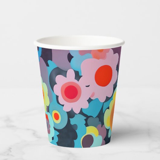 Gobelets En Papier Retro mod flowers (Recto)