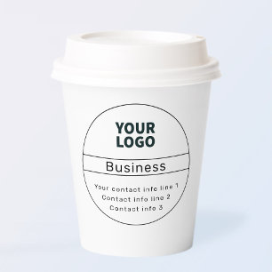 Gobelets En Papier Retro-Modern Business ou Marque Coordonnées