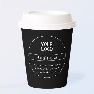 Gobelets En Papier Retro-Modern Business ou Marque Coordonnées