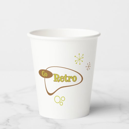 Gobelets En Papier Retro Moderne du milieu du siècle (Recto)
