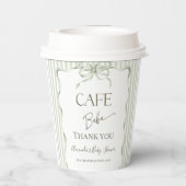 Gobelets En Papier Retro Neutral Bow Cafe Bebe Coffee Baby Shower (Verso)