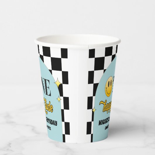 Gobelets En Papier Retro One Happy Dude Birthday Paper Cup (Droite)