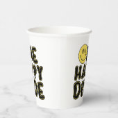 Gobelets En Papier Retro One Happy Dude premier anniversaire (Droite)