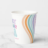 Gobelets En Papier Retro pastel coloré époque d'anniversaire moderne (Verso)