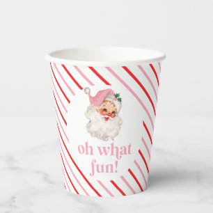 Gobelets En Papier Retro Pink Père Noël Oh Quel Amusant