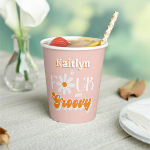 Gobelets En Papier Retro Quatre Filles toujours Super 4e anniversaire