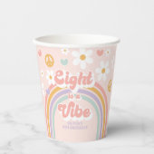 Gobelets En Papier Retro Rainbow Eight est un Vibe 8e anniversaire (Recto)