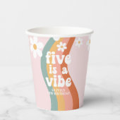 Gobelets En Papier Retro Rainbow Five est un Vibe Daisy 5e anniversai (Recto)