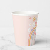 Gobelets En Papier Retro Rainbow jeune sauvage trois 3e anniversaire (Droite)