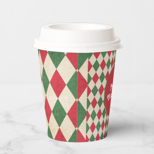 Gobelets En Papier Retro Red Green Harlequin (Droite)