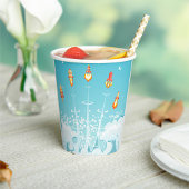 Gobelets En Papier Retro Rocket Navire Lancement d'Art Spatial Futuri