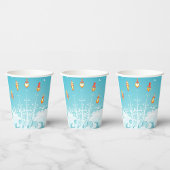 Gobelets En Papier Retro Rocket Navire Lancement d'Art Spatial Futuri