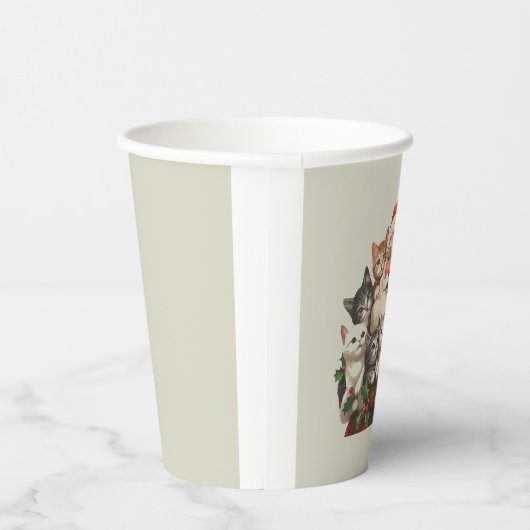 Gobelets En Papier Retro Santa Claus & Kittens Christmas Winter 90s (Droite)