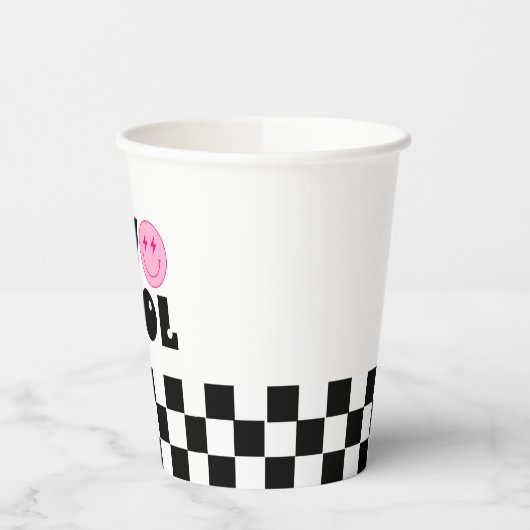 Gobelets En Papier Retro Smile Face Deux Cool fête d'anniversaire (Gauche)