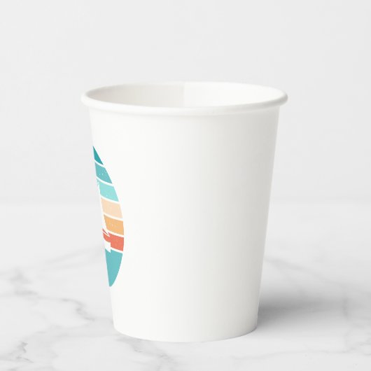 Gobelets En Papier Retro Sunset Effet Perdu + Voilier (Gauche)