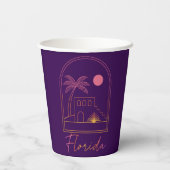 Gobelets En Papier Retro Sunset Florida Vibe (Verso)