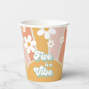 Gobelets En Papier Retro Sunshine Five est une vibe Coupes de papier