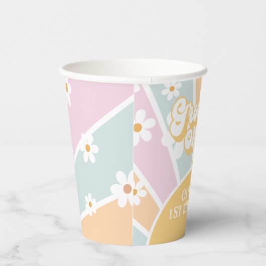 Gobelets En Papier Retro Sunshine Super Un pastel Daisy Anniversaire  (Droite)
