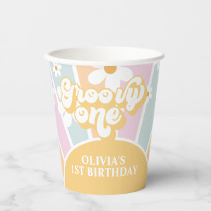 Gobelets En Papier Retro Sunshine Super Un pastel Daisy Anniversaire