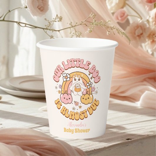 Gobelets En Papier Retro Super Halloween Little Boo Baby shower
