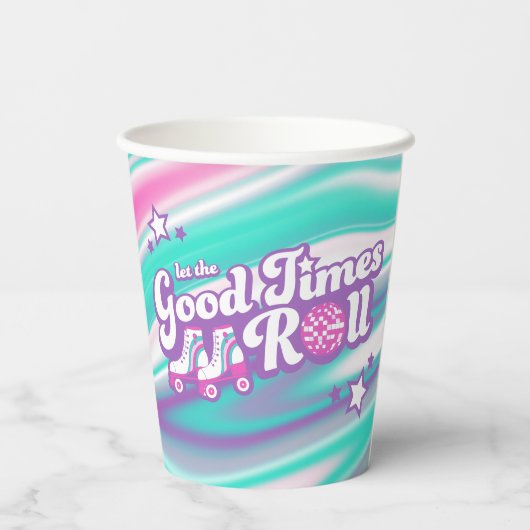 Gobelets En Papier Retro Super Roller Disco Party (Verso)