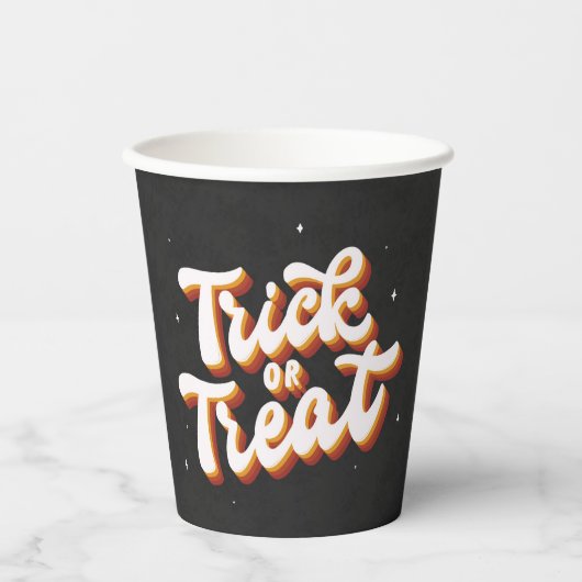 Gobelets En Papier Retro Trick ou Treat (Recto)