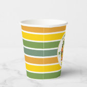 Gobelets En Papier Retro Tropical Ananas Pickleball Enterrement de Vi (Droite)