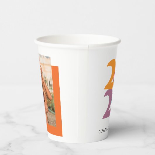 Gobelets En Papier Retro Vibes Graduation Party Classe de 2024 (Droite)