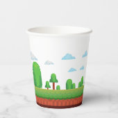 Gobelets En Papier Retro Video Game Menu 1ère fête d'anniversaire (Verso)