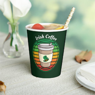 Gobelets En Papier Retro Vintage Irish Coffee Hot Drink to Go