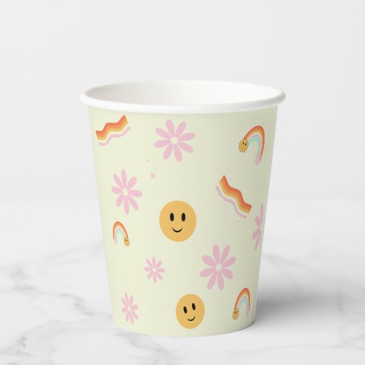 Gobelets En Papier Retro Young Wild et trois Anniversaire (Verso)