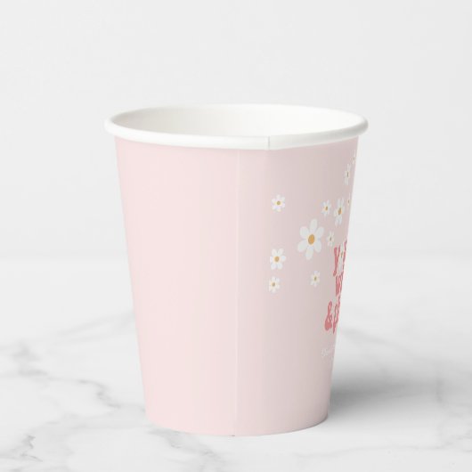 Gobelets En Papier Retro Young Wild Three daisy boho 3e anniversaire (Droite)