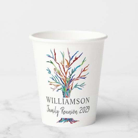 Gobelets En Papier Retrouvailles familiales Coupe de papier d'arbre f (Recto)